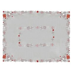 Christmas Presents Tablecloths Napkins Grey Fabric Embroidery -Halloween Costumes Store XS6580 top 1600 61587.1571050882.1100.1100