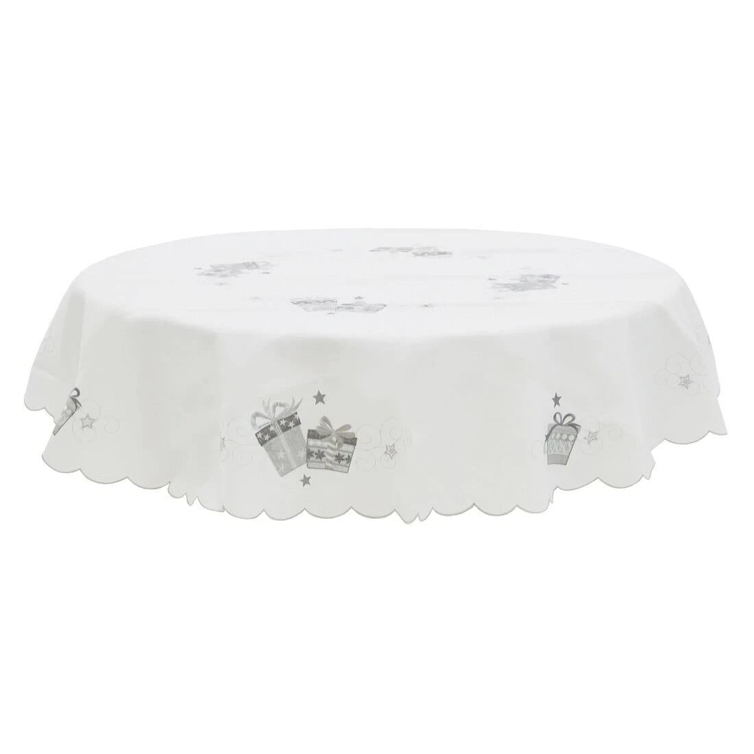 Christmas Presents Tablecloths Napkins White Fabric Embroidery 4 Christmas Presents Tablecloths Napkins White Fabric Embroidery - Image 2