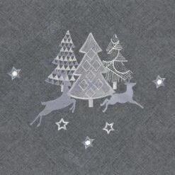 Christmas Tree Tablecloths Napkins Grey Fabric Embroidered -Halloween Costumes Store XS6592 detail 27187.1571050608.1100.1100