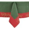 Christmas Holly Tablecloths Napkins Green Red Fabric Cover