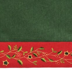 Christmas Holly Tablecloths Napkins Green Red Fabric Cover -Halloween Costumes Store XS6596 detail 25471.1571050431.1100.1100