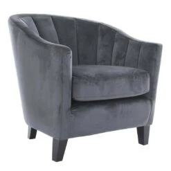 Hodge & Hodge Tub Shaped Armchair With Velvet Style Cover -Halloween Costumes Store XS6600 1600 1 opt 36333.1584451674.1100.1100