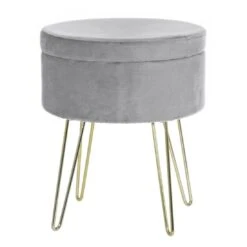 Hodge & Hodge Aria Plush Velvet Storage Stool With Gold Legs -Halloween Costumes Store XS6629 1600 1 opt 76717.1597142840.1100.1100