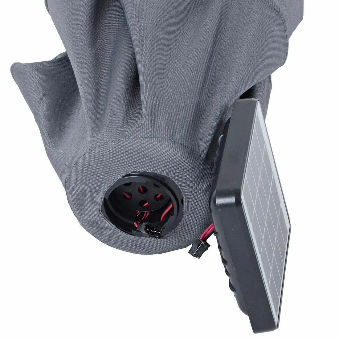 Garden Parasol LED Lights Grey Canopy Patio Umbrella 3m 7 Garden Parasol LED Lights Grey Canopy Patio Umbrella 3m - Image 5