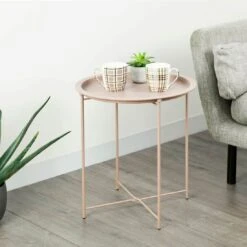 Hodge And Hodge Round Side Table Folding Metal Tray Top 18 Hodge And Hodge Round Side Table Folding Metal Tray Top -Halloween Costumes Store XS6648 LS 1600 3a opt 59520.1588172032.1100.1100