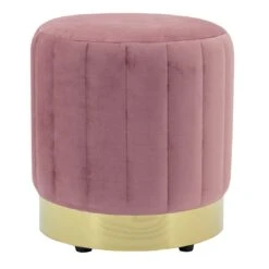Hodge And Hodge Luna Plush Velvet Stool Ottoman Gold Base -Halloween Costumes Store XS6659 1600 1 opt 96102.1594981332.1100.1100