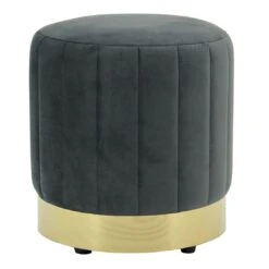 Hodge And Hodge Luna Plush Velvet Stool Ottoman Gold Base -Halloween Costumes Store XS6661 1600 1 opt 00075.1593428966.1100.1100