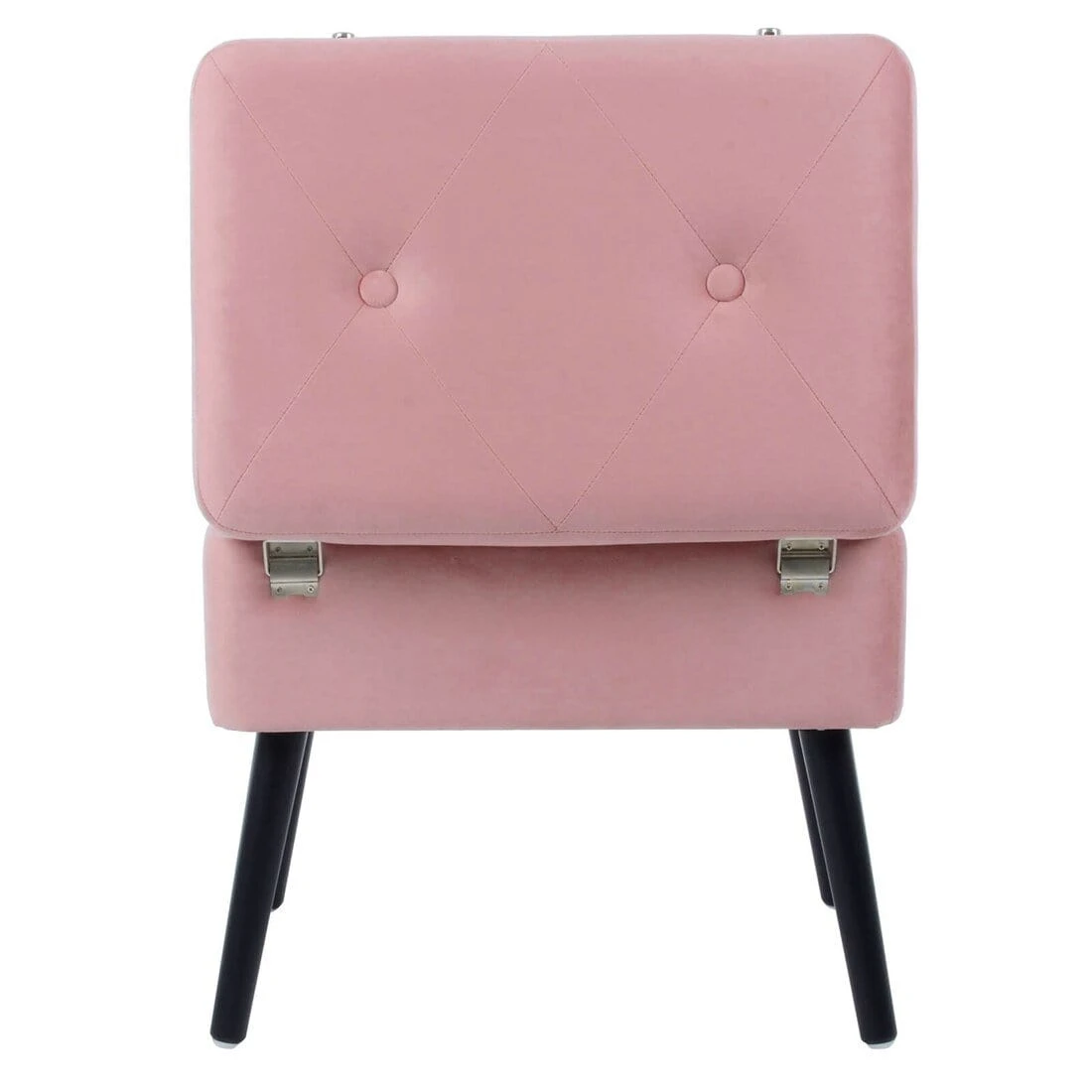 Suitcase Storage Stool Velvet Seat Black Legs Silver Clasps 5 Suitcase Storage Stool Velvet Seat Black Legs Silver Clasps - Image 3