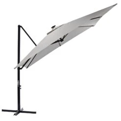 Azuma 3m Square Parasol Solar LED Lights Offset Garden Canopy -Halloween Costumes Store XS6954 1600 5