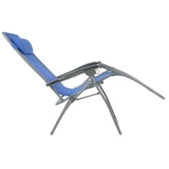 Garden Recliner Chair French Blue Zero Gravity Relaxer Textilene -Halloween Costumes Store XS6961 1600 3