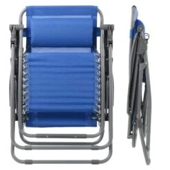 Garden Recliner Chair French Blue Zero Gravity Relaxer Textilene -Halloween Costumes Store XS6961 1600 9