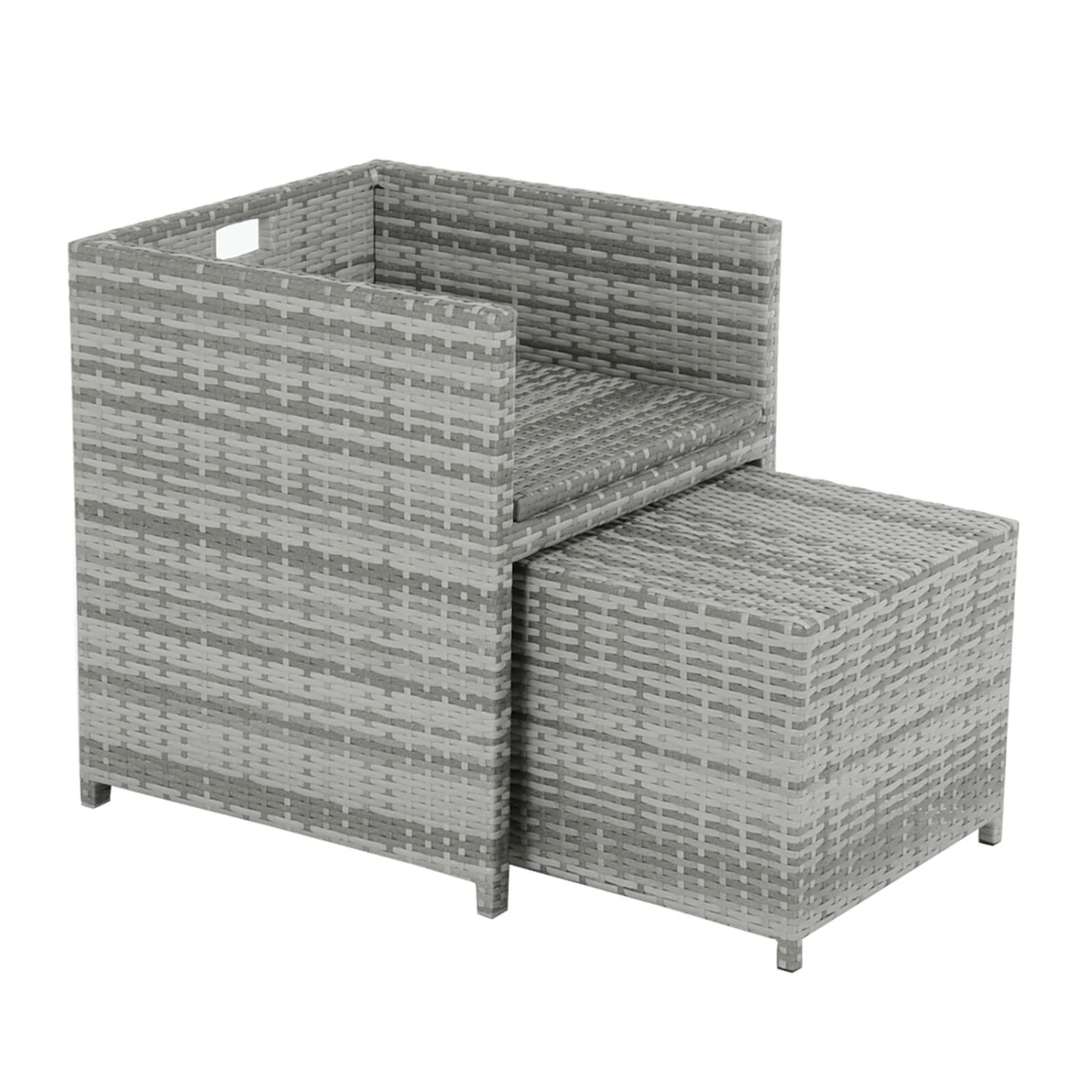 Azuma Grey Rattan Garden Cube Set Table Chairs Stools Monza 12 Azuma Grey Rattan Garden Cube Set Table Chairs Stools Monza - Image 10