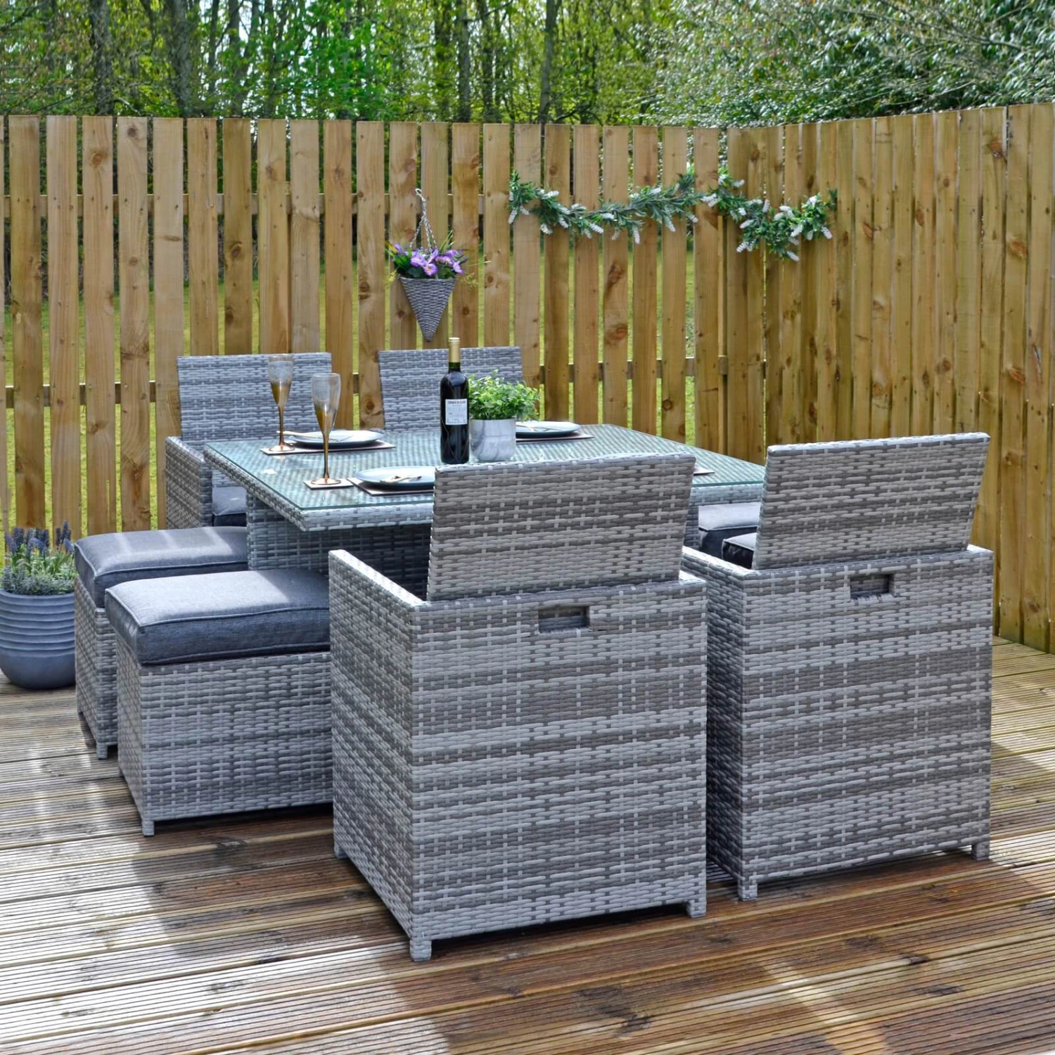 Azuma Grey Rattan Garden Cube Set Table Chairs Stools Monza 3 Azuma Grey Rattan Garden Cube Set Table Chairs Stools Monza