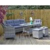 Barletta Garden Dining Set 3 Seater Sofa Grey Rattan Armchairs -Halloween Costumes Store XS7064 LS 1600 2 opt