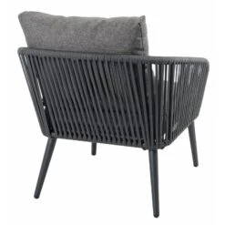 Teramo Garden Sofa Set Black Metal String Seats Glass Table -Halloween Costumes Store XS7068 1600 5