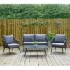 Teramo Garden Sofa Set Black Metal String Seats Glass Table 2 Teramo Garden Sofa Set Black Metal String Seats Glass Table -Halloween Costumes Store XS7068 LS 1600 1 opt