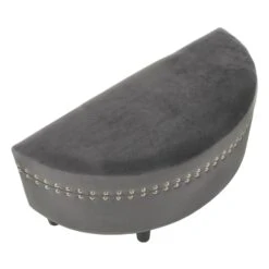 Half Moon Storage Ottoman Velvet Round Padded Seat -Halloween Costumes Store XS7089 1600 2 opt