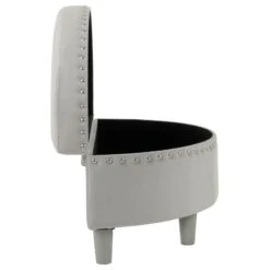 Half Moon Storage Ottoman Velvet Round Padded Seat -Halloween Costumes Store XS7090 1600 4 opt