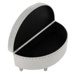 Half Moon Storage Ottoman Velvet Round Padded Seat -Halloween Costumes Store XS7090 1600 5 opt