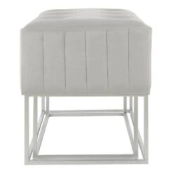 Set Of 2 Nesting Stools Velvet Padded Seats Silver Metal Legs -Halloween Costumes Store XS7092 1600 3 opt