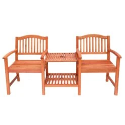 Azuma Solid Wood Love Seat Garden Companion Set Table -Halloween Costumes Store XS7096 1600 2