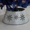 Metal Tin Silver Christmas Tree Skirt Light Up Snowflake -Halloween Costumes Store XS7115 LS 1 opt