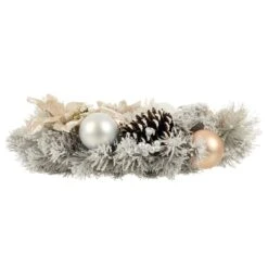 50cm Grey Snowy Wreath With Gold/Silver Decorations -Halloween Costumes Store XS7171 2.opt