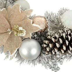 50cm Grey Snowy Wreath With Gold/Silver Decorations -Halloween Costumes Store XS7171 3.opt