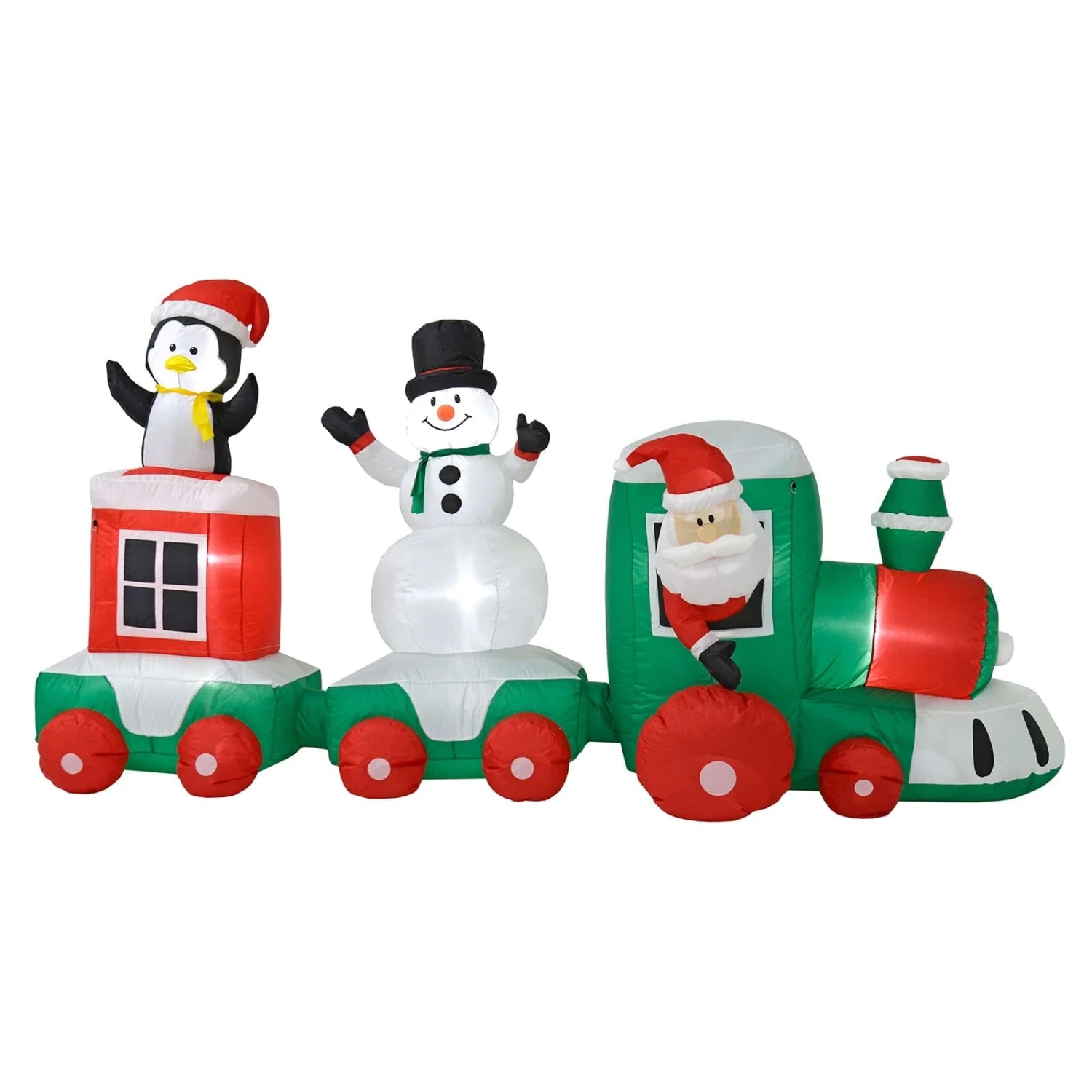 11ft Giant Light Up Inflatable Train Christmas Decoration Santa 3 11ft Giant Light Up Inflatable Train Christmas Decoration Santa