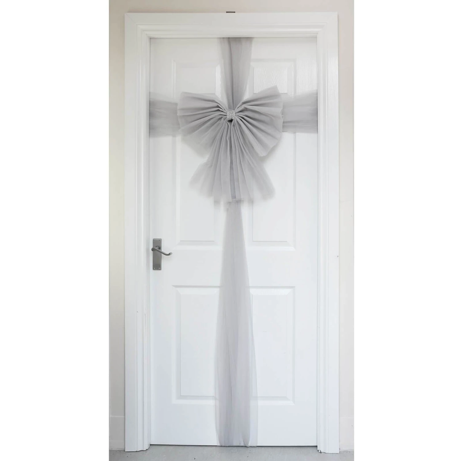 Christmas Door Bow Decoration Diamante Tie Red Silver 6 Christmas Door Bow Decoration Diamante Tie Red Silver - Image 4