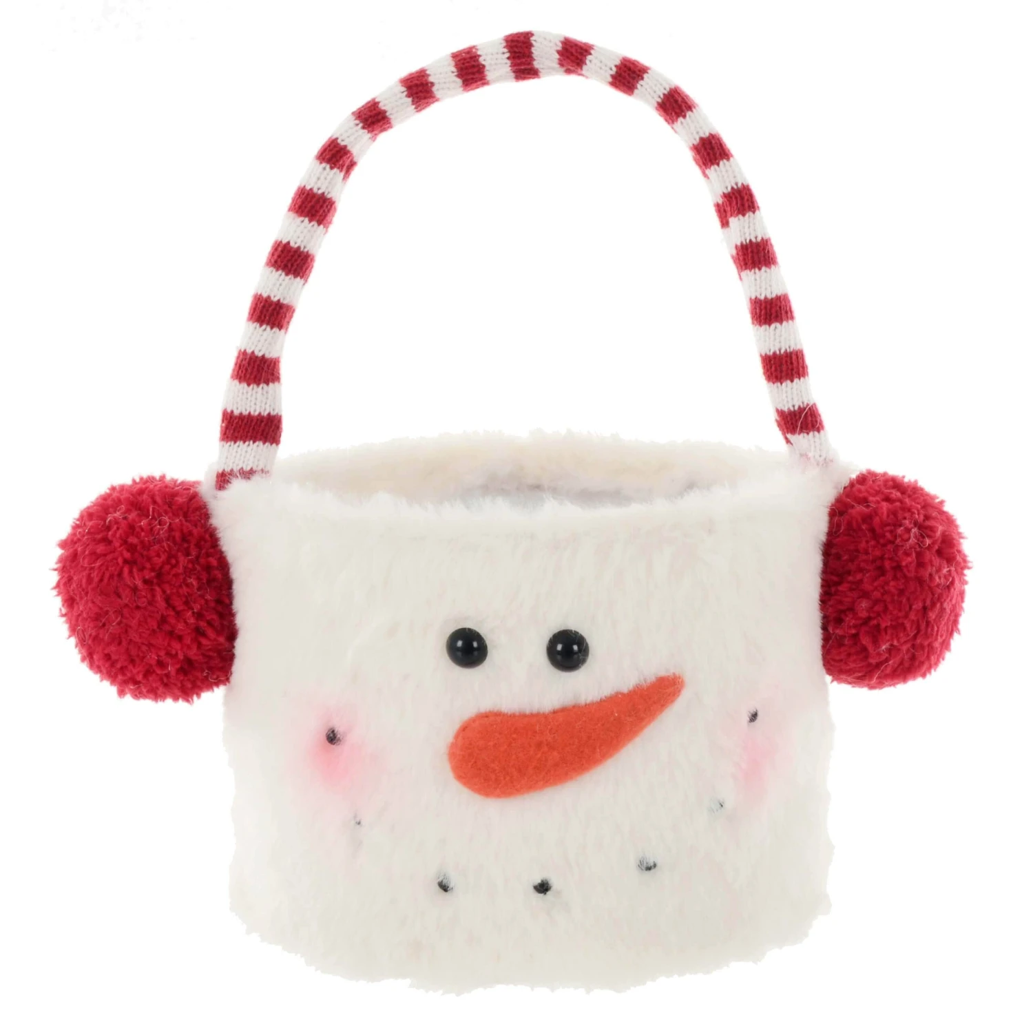 Fabric Christmas Treats Bucket Fleece Snowman Santa 26cm 5 Fabric Christmas Treats Bucket Fleece Snowman Santa 26cm - Image 3