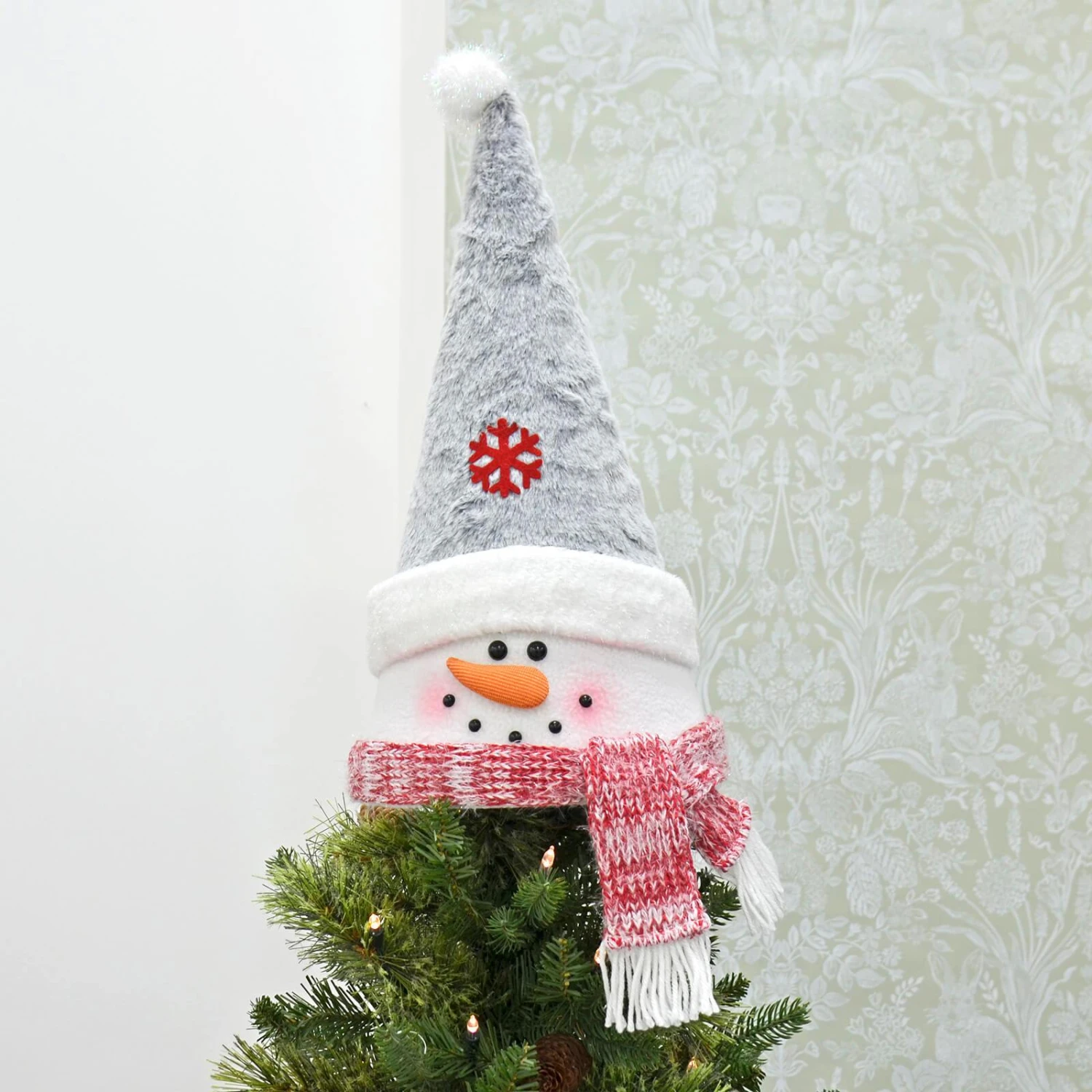 Novelty Christmas Tree Topper Santa Snowman Fabric Cone Hat 48cm 3 Novelty Christmas Tree Topper Santa Snowman Fabric Cone Hat 48cm