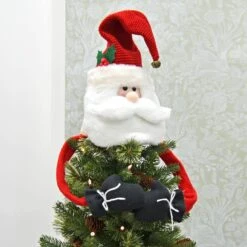 Novelty Christmas Tree Hugger Topper Bendy Arms Elf Santa Snowman