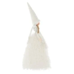 Fabric Christmas Tree Fairy Topper White Silver Long Robe 55cm -Halloween Costumes Store XS7245 2 opt