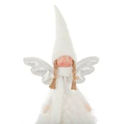 Fabric Christmas Tree Fairy Topper White Silver Long Robe 55cm -Halloween Costumes Store XS7245 4 opt