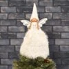 Fabric Christmas Tree Fairy Topper White Silver Long Robe 55cm -Halloween Costumes Store XS7245 LS 1 opt