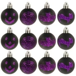 12pk Mini Halloween Decorative Baubles 4cm -Halloween Costumes Store XS7253 1 opt