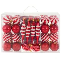 72pc Christmas Tree Baubles Set Mixed Design Decorations -Halloween Costumes Store XS7259 1 opt