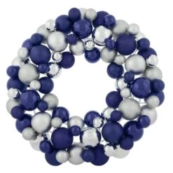 Round Christmas Bauble Wreath Hanging Decoration 45cm 16 Round Christmas Bauble Wreath Hanging Decoration 45cm -Halloween Costumes Store XS7263 1 opt