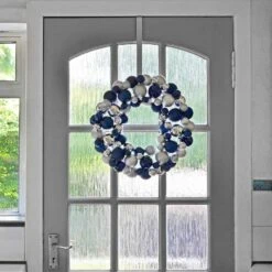 Round Christmas Bauble Wreath Hanging Decoration 45cm