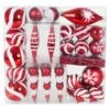 52pc Christmas Tree Baubles Set Mixed Design Red White -Halloween Costumes Store XS7273 1 opt