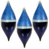 3pk Large Teardrop Christmas Tree Baubles 18cm Navy Silver -Halloween Costumes Store XS7274 2 opt