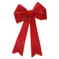 Light Up Christmas Door Bow Decoration Glitter 60cm -Halloween Costumes Store XS7277 1 opt