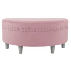 Half Moon Storage Ottoman Velvet Round Padded Seat -Halloween Costumes Store XS7305 1600 1 opt