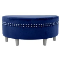 Half Moon Storage Ottoman Velvet Round Padded Seat -Halloween Costumes Store XS7307 1600 1 opt