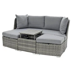 Casares Garden Sofa Suite Grey Rattan Day Bed Rising Table -Halloween Costumes Store XS7343 5 opt