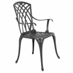 Garden Bistro Set Grey Metal Chairs Table Azuma Denia -Halloween Costumes Store XS7348 5 opt