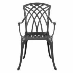 Garden Bistro Set Grey Metal Chairs Table Azuma Denia -Halloween Costumes Store XS7348 6 opt