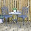 Garden Bistro Set Grey Metal Chairs Table Azuma Denia -Halloween Costumes Store XS7348 LS 1 opt