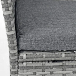 Garden Bench 2 Seat Grey Rattan Outdoor Furniture Azuma -Halloween Costumes Store XS7349 5 opt